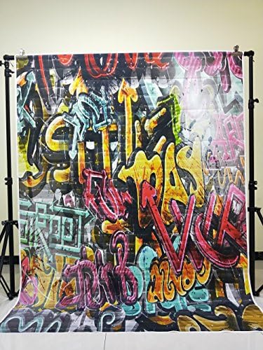5x6,5 фута Графити на Фона на 90-те Хип-Хоп Букви Цветна Снимка Тухлена Рисувани Стенни Художествена Украса, Надписи